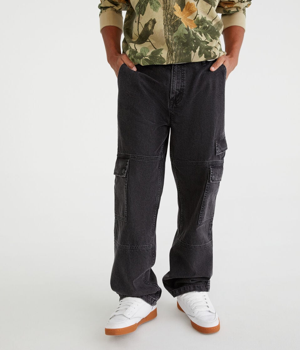Aéropostale Relaxed Cargo Jean Grey Wash