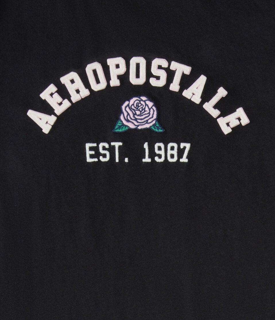 Aéropostale Aeropostale Rose Appliqué Graphic Tee Black Fox