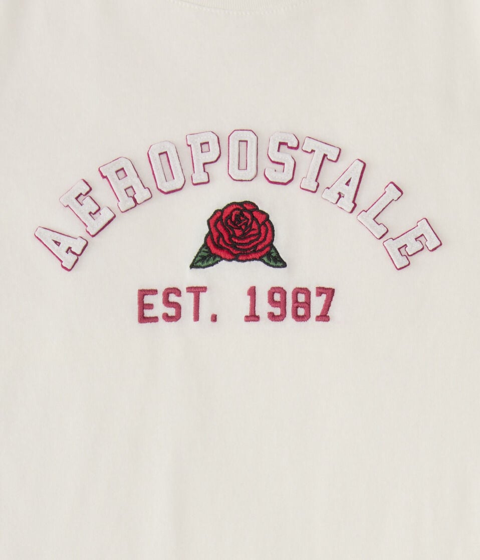 Aéropostale Aeropostale Rose Appliqué Graphic Tee Cream