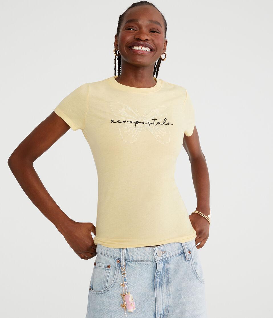 aéropostale Aeropostale Script Butterfly Graphic Tee golden haze