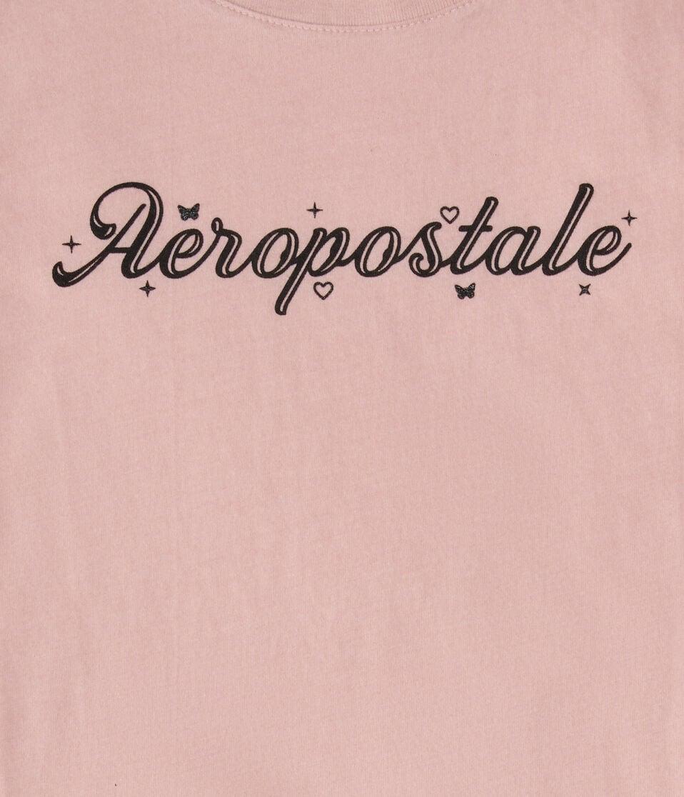 Aéropostale Aeropostale Script Glitter Graphic Tee Pink Magnolia