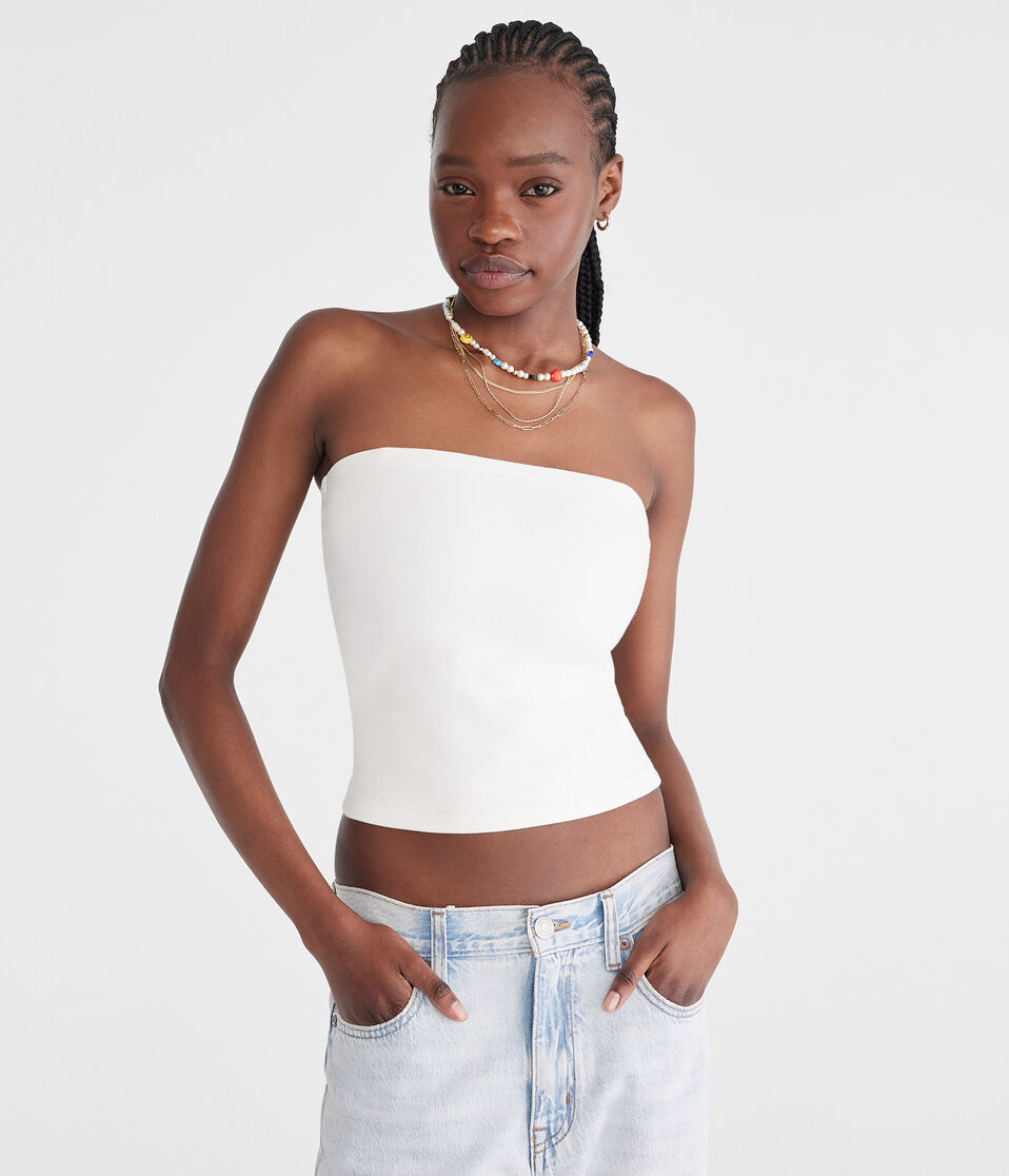 aéropostale Seriously Soft Everyday Tube Top cream