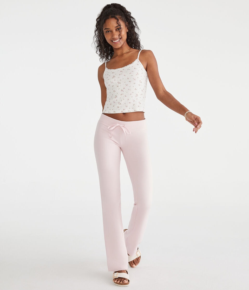 Aéropostale Solid Fit & Flare Sweatpants Peach Whip