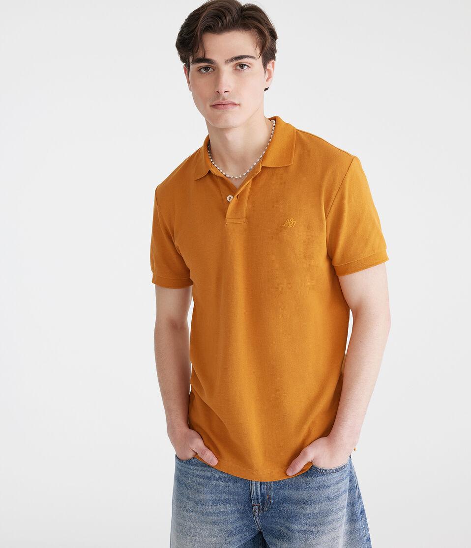 Aéropostale Tonal A87 Logo Piqué Polo Sudan Brown