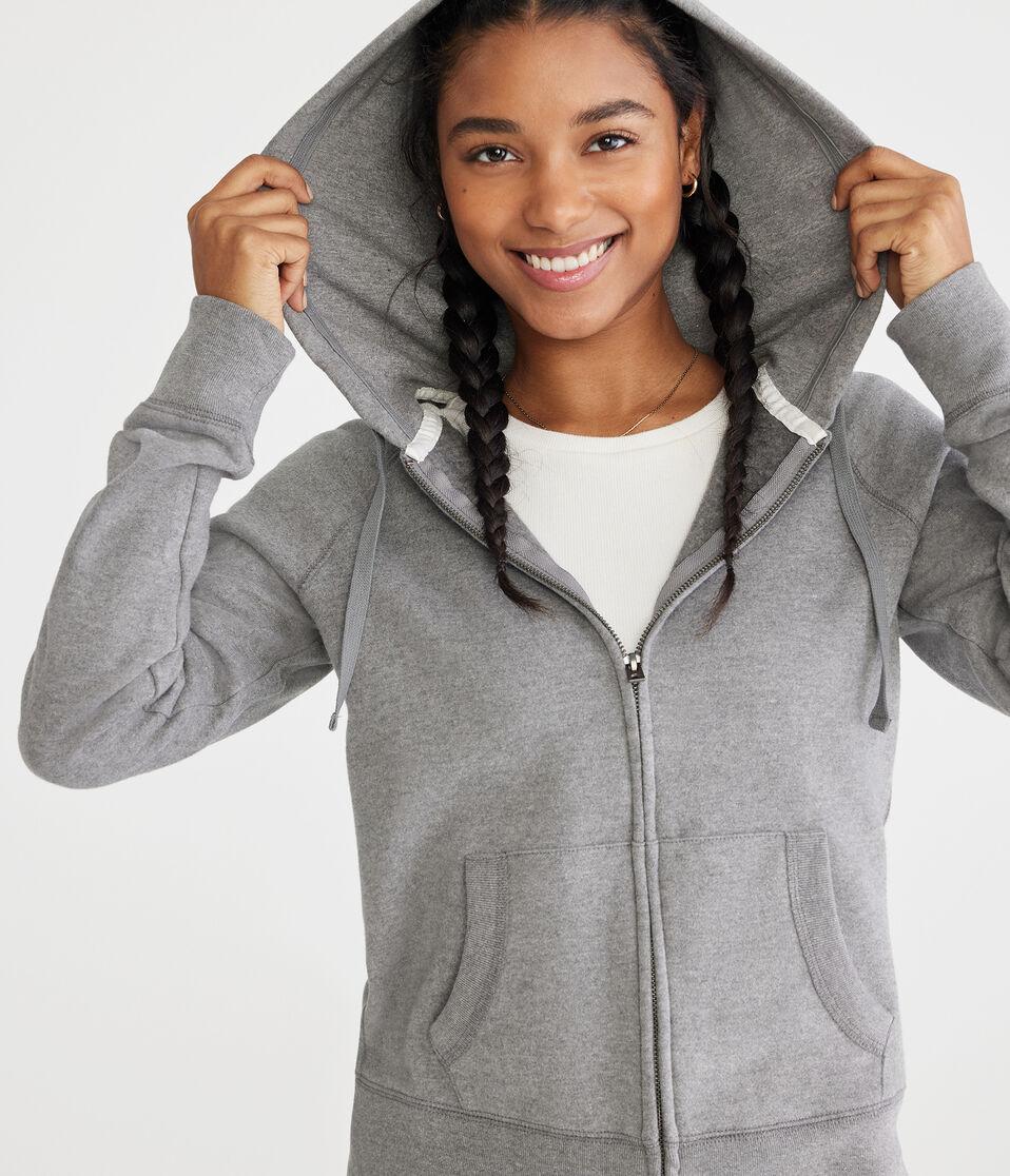 Aéropostale Uniform Full-Zip Hoodie Med Hthr Grey