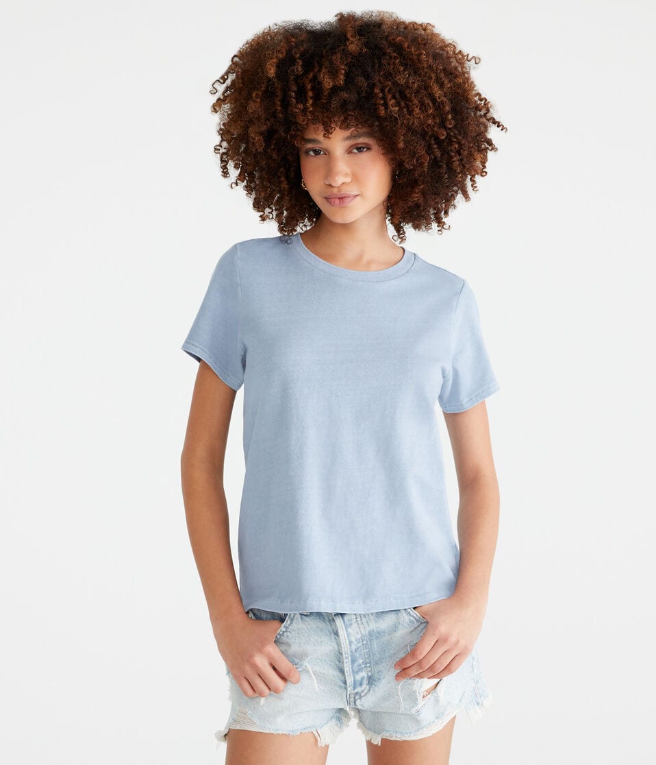 aéropostale Washed Vintage Fit Crew Tee blue wish