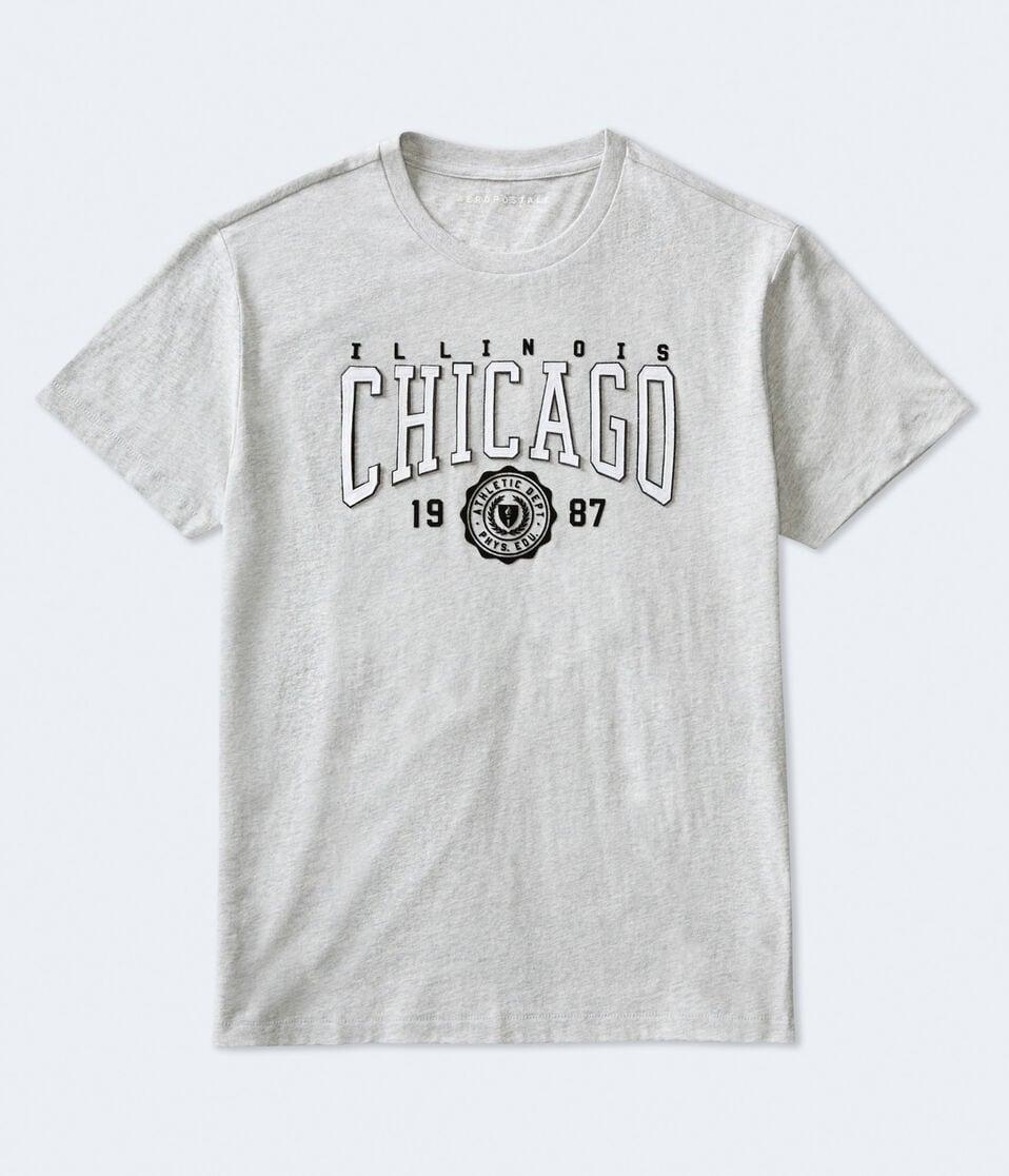 Aéropostale Chicago Athletic Appliqué Graphic Tee Light Heather Grey