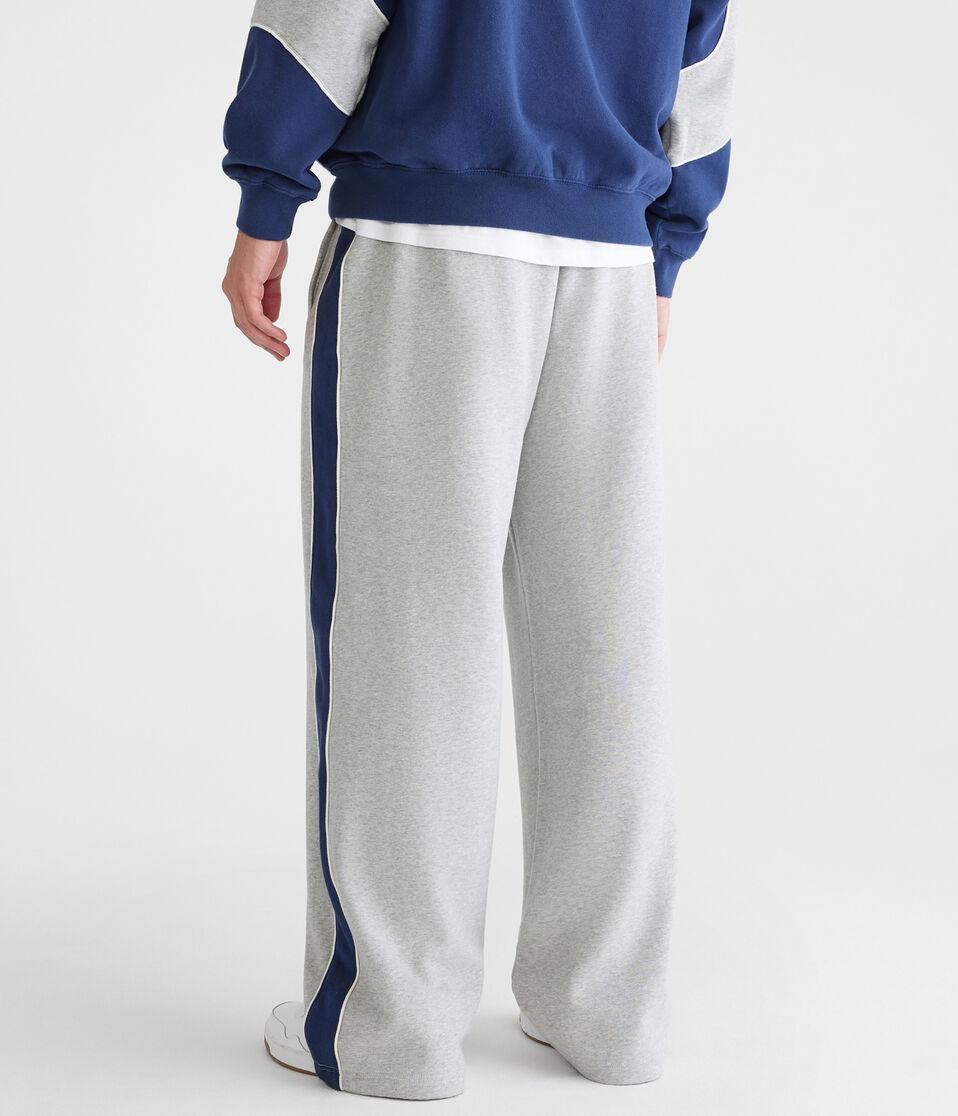 Aéropostale Colorblocked Stripe Straight Leg Sweatpants Light Heather Grey