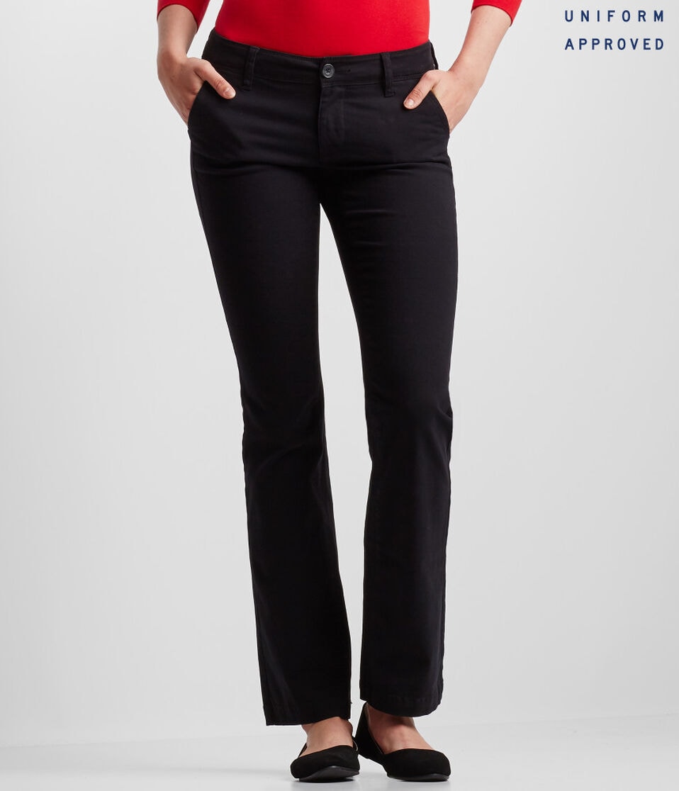 aéropostale Curvy Classic Stretch-Woven Pants black