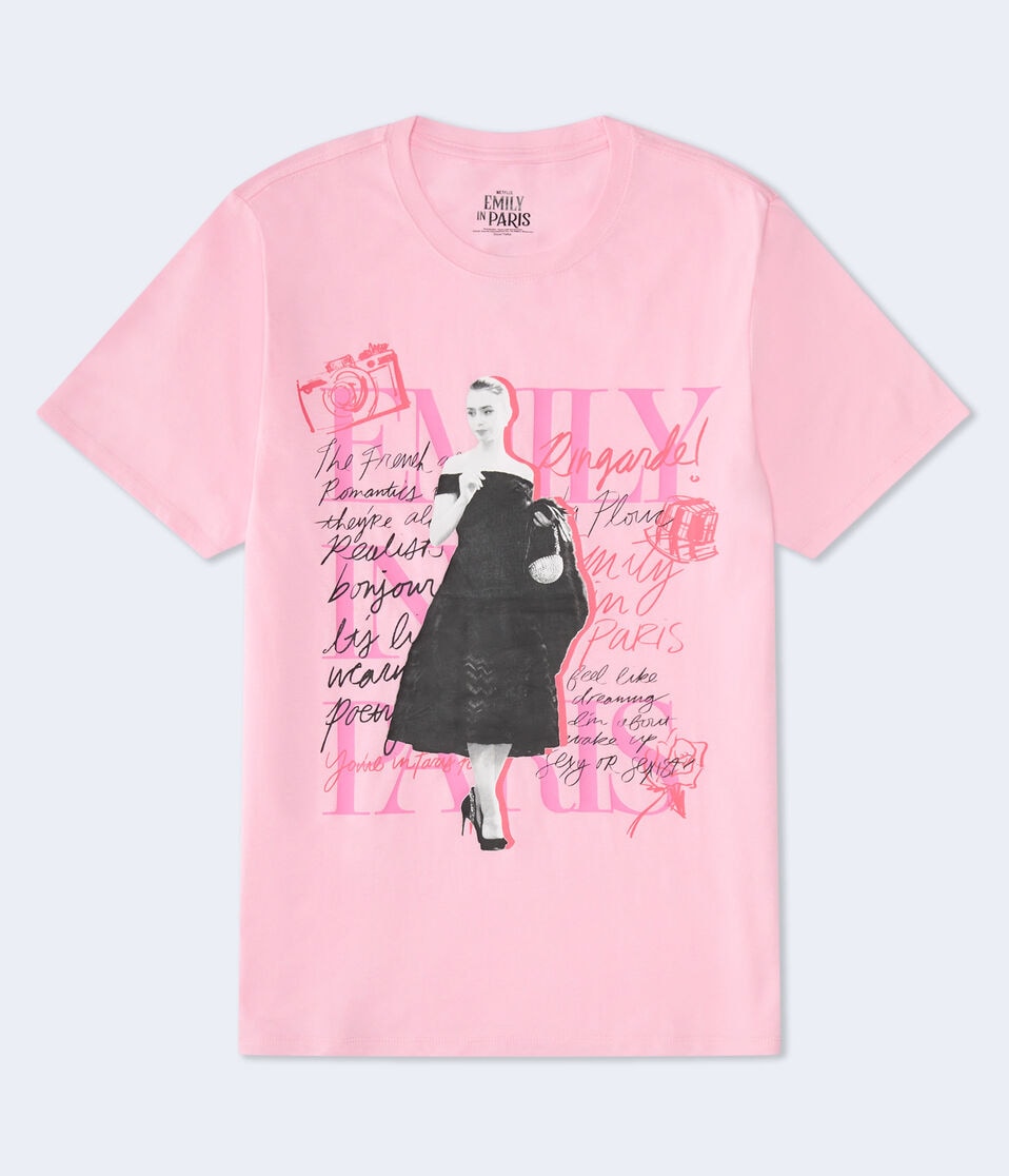 Aéropostale Emily In Paris Oversized Graphic Tee Pink