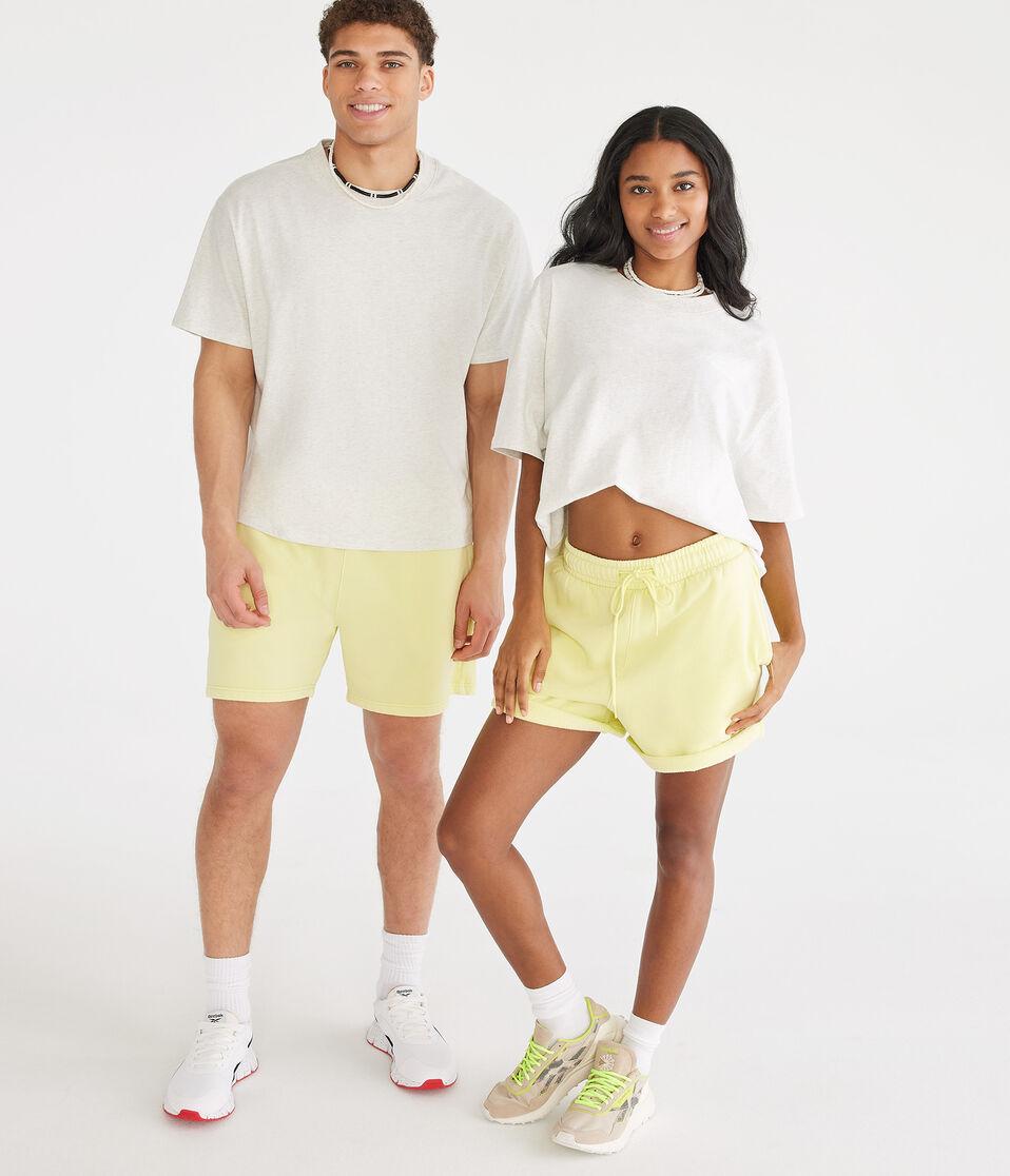 aéropostale Essentials Boxy Crew Tee lightest heather grey