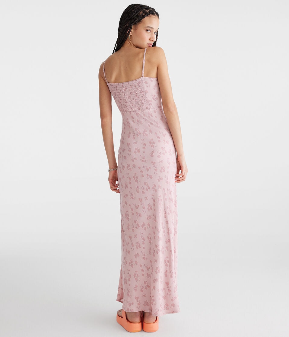 Aéropostale Floral Strapless Slip Midi Dress Fresh Lavender
