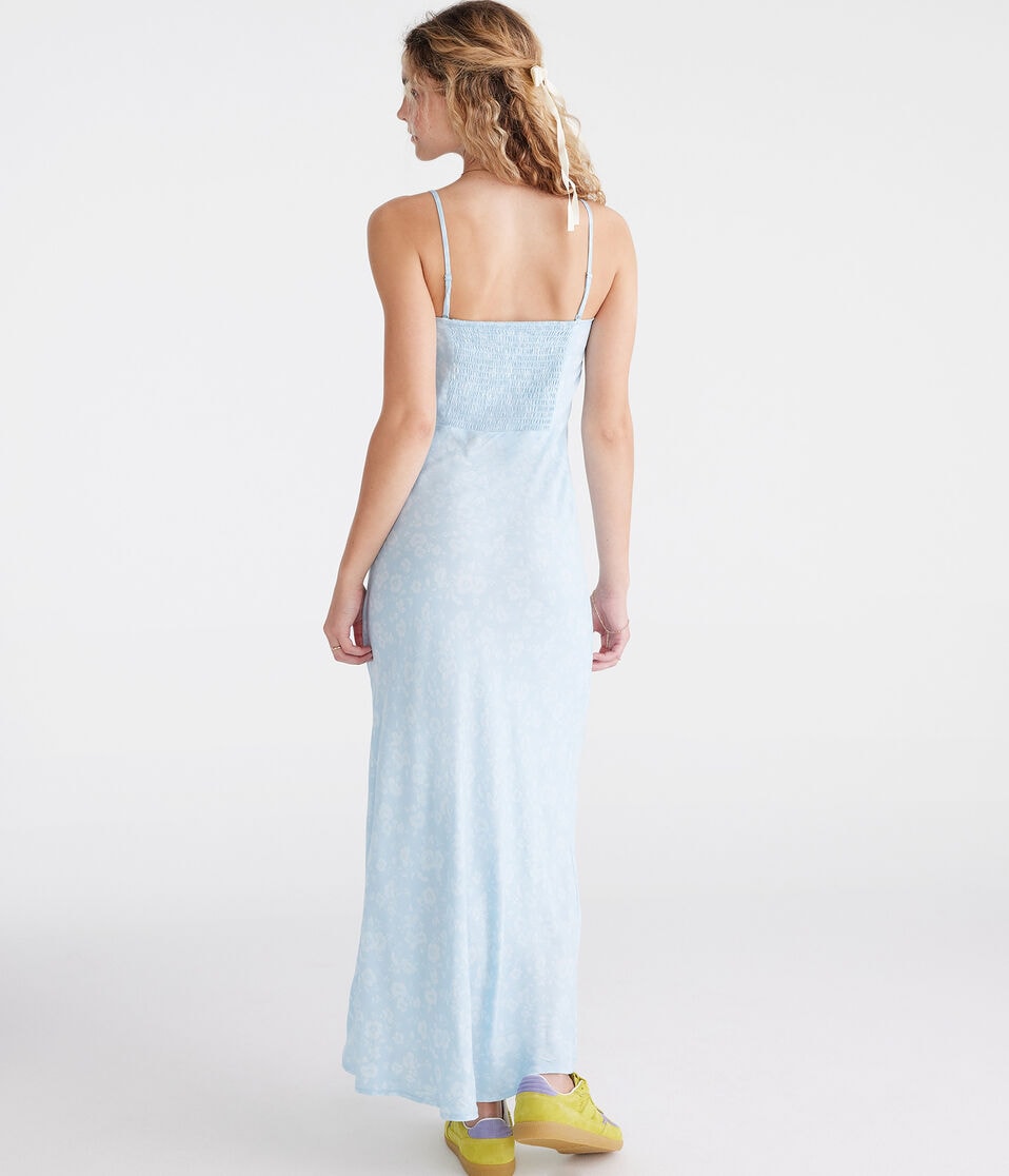 Aéropostale Floral Strapless Slip Midi Dress Morning Breeze