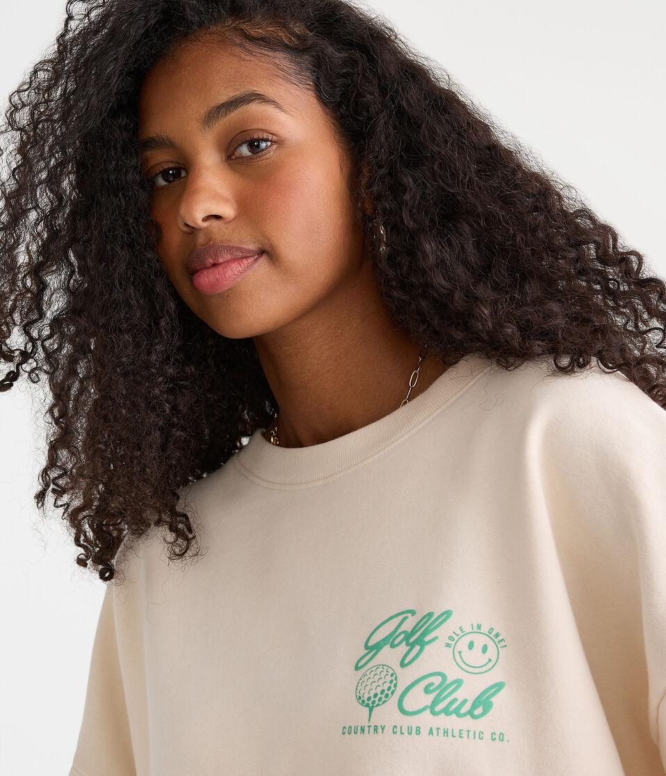 Aéropostale Golf Club Essentials Crew Sweatshirt Soft Cream