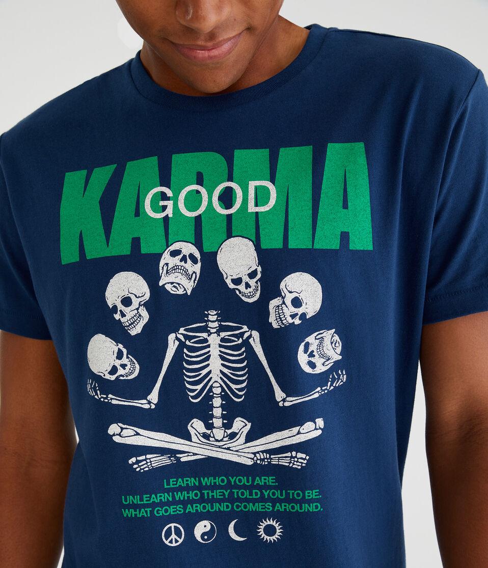 Aéropostale Good Karma Skeleton Graphic Tee Grecian Blue