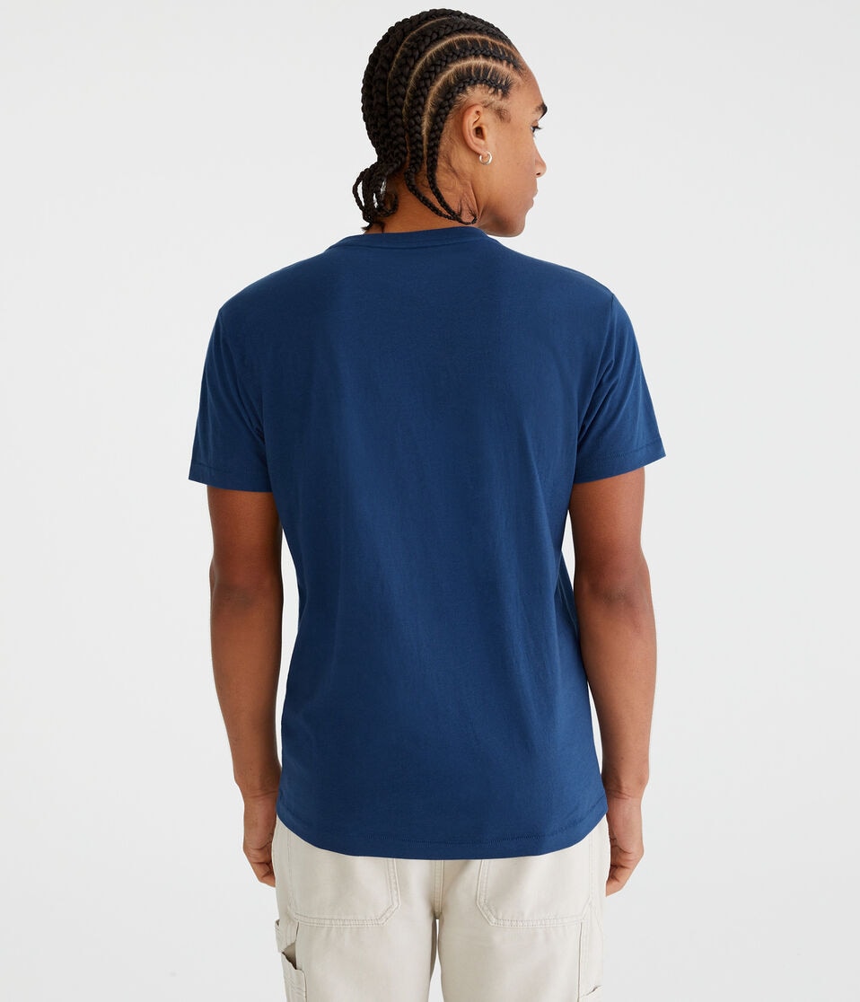 Aéropostale Good Karma Skeleton Graphic Tee Grecian Blue