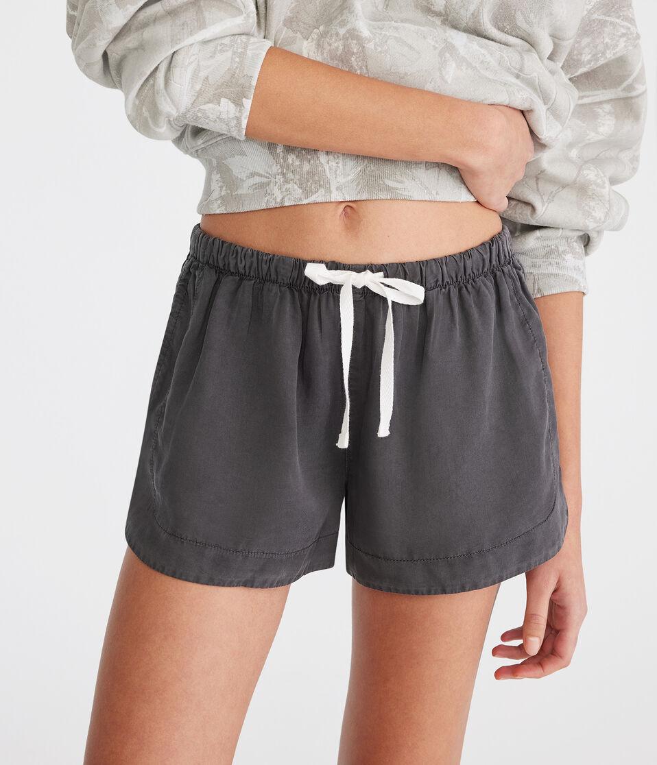 Aéropostale High-Rise Washed Dolphin Shorts Whale Grey