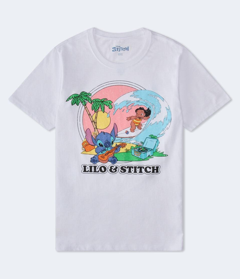 aéropostale Lilo & Stitch Oversized Graphic Tee cream