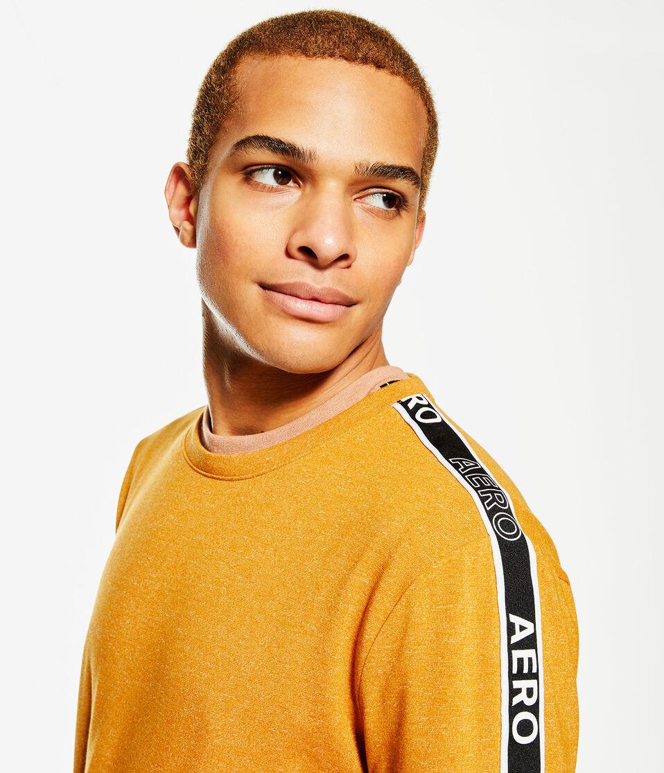 Aéropostale Long Sleeve Heritage Logo Tape Stretch Graphic Tee Tan