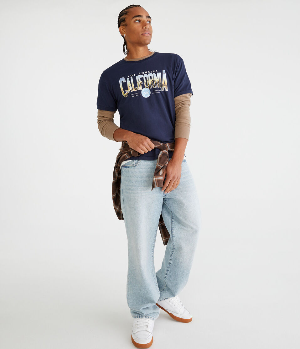 Aéropostale Los Angeles California Graphic Tee Cadet Navy