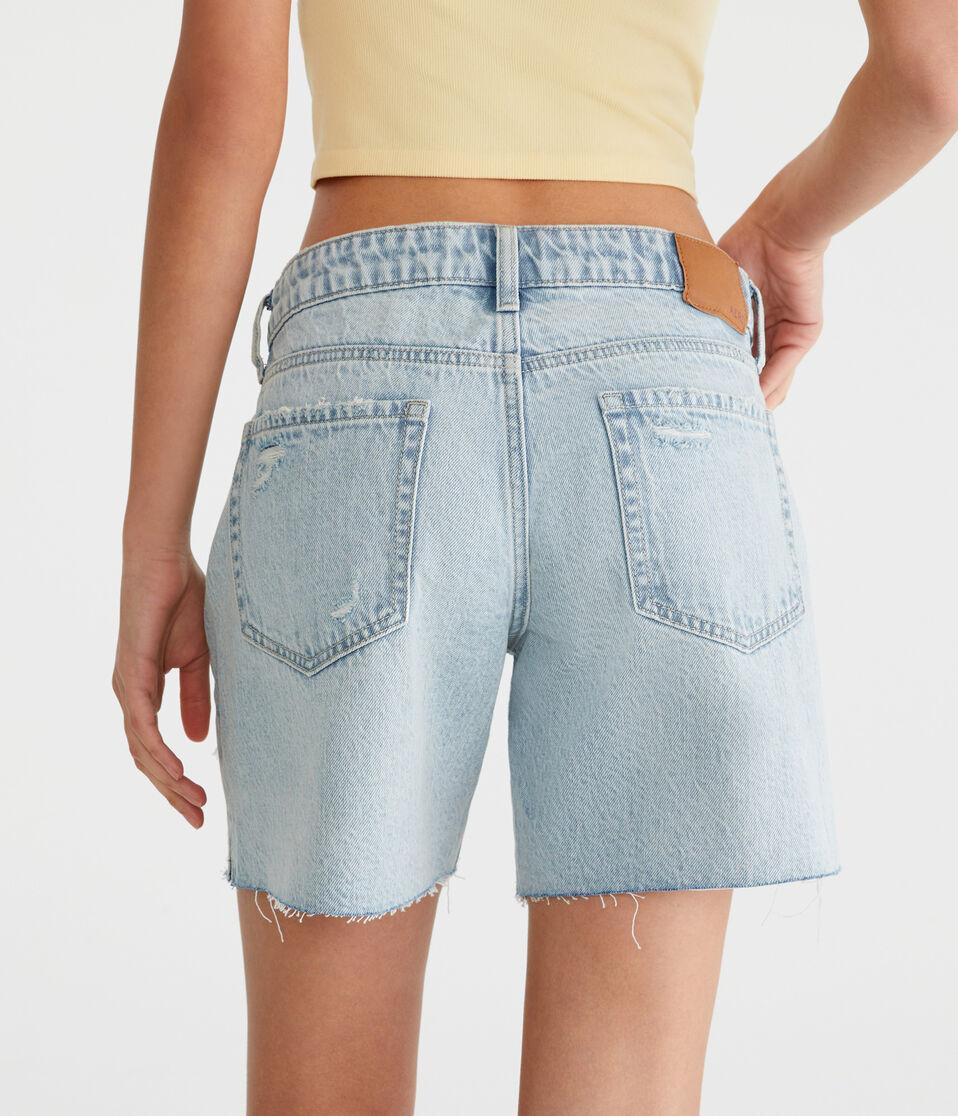 Aéropostale Low-Rise Baggy Denim Shorts 6" Light Wash