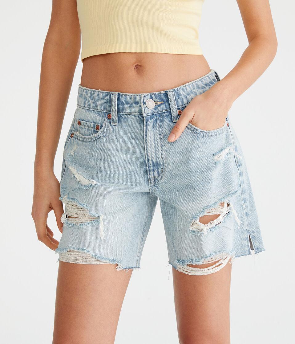 aéropostale Low-Rise Baggy Denim Shorts 6" light wash