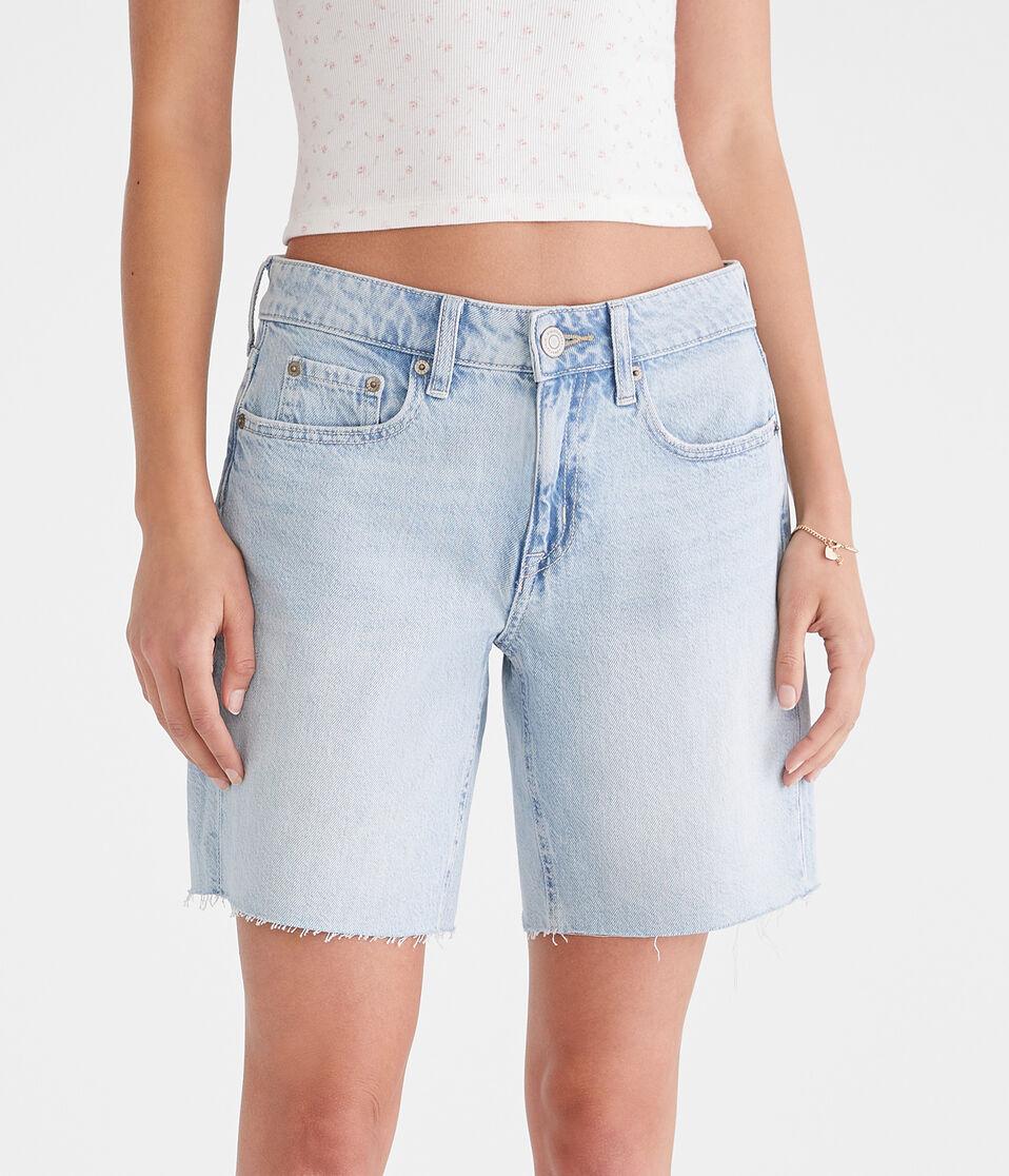 Aéropostale Low-Rise Baggy Denim Shorts 8" Light Wash