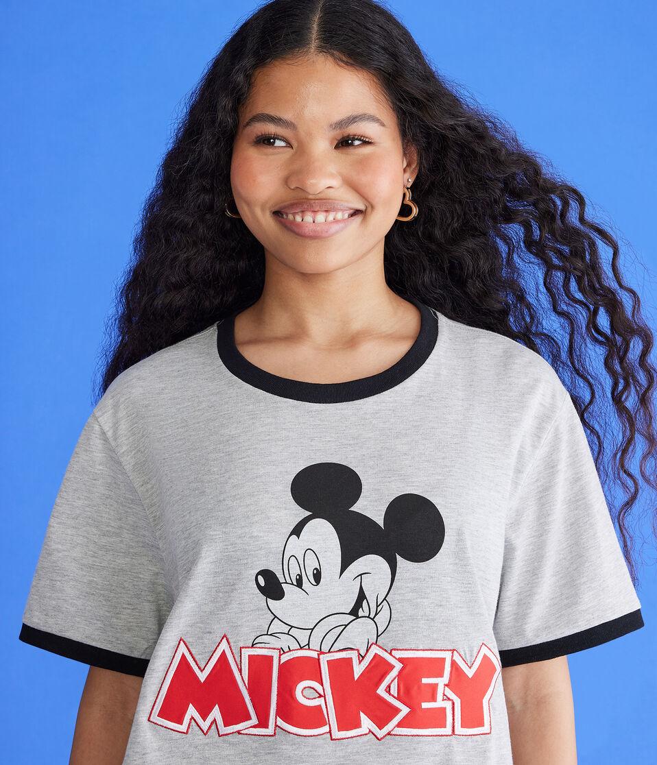 Aéropostale Mickey & Friends | Aero Mickey Mouse Relaxed Ringer Graphic Tee Grey
