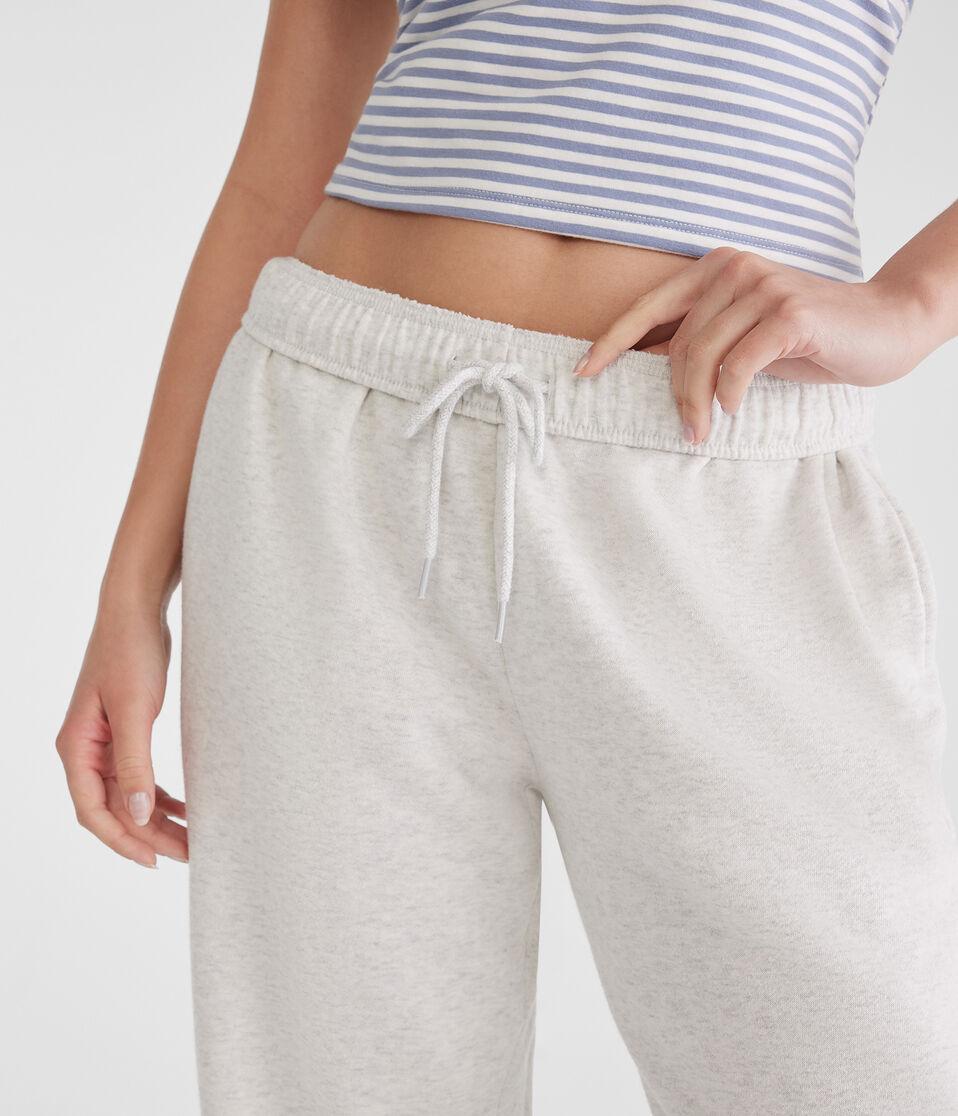 Aéropostale Mid-Rise Straight Leg Sweatpants Lightest Heather Grey