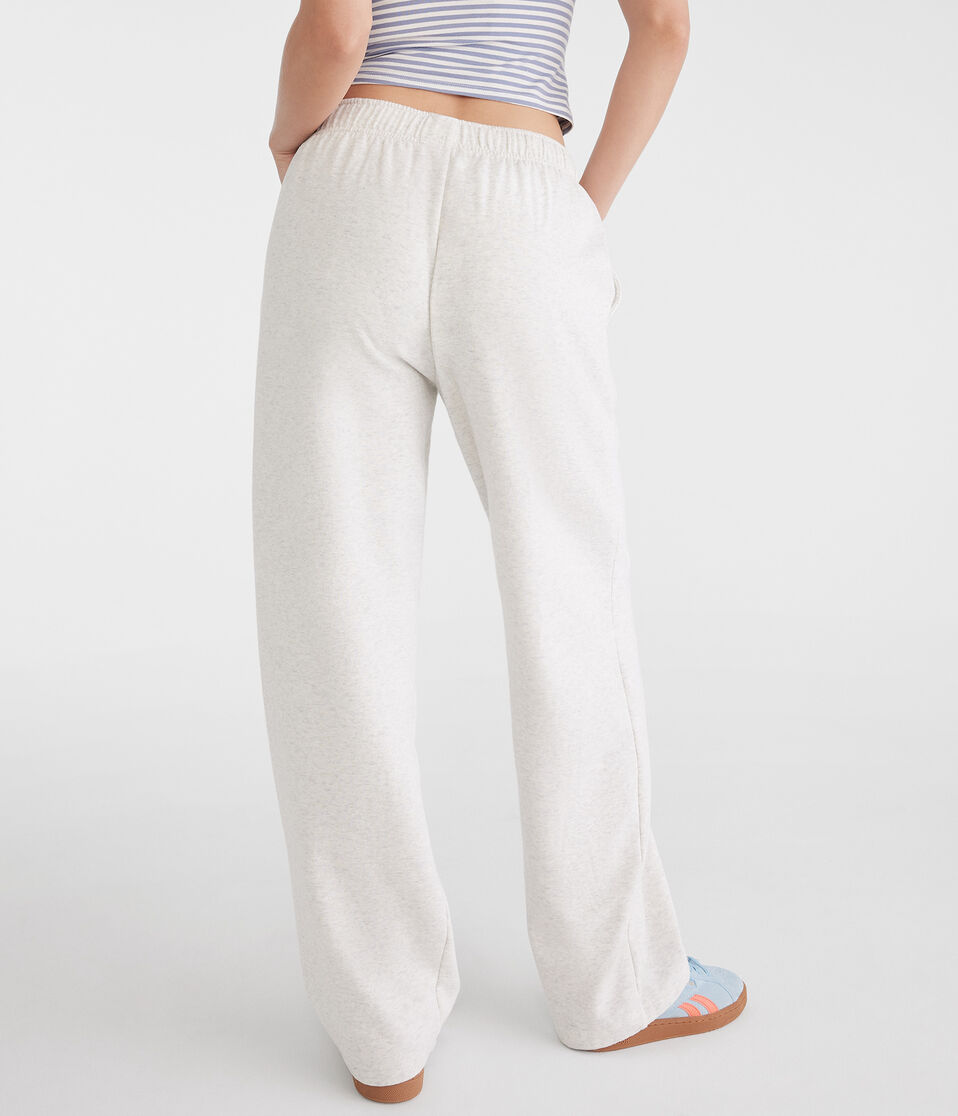 Aéropostale Mid-Rise Straight Leg Sweatpants Lightest Heather Grey
