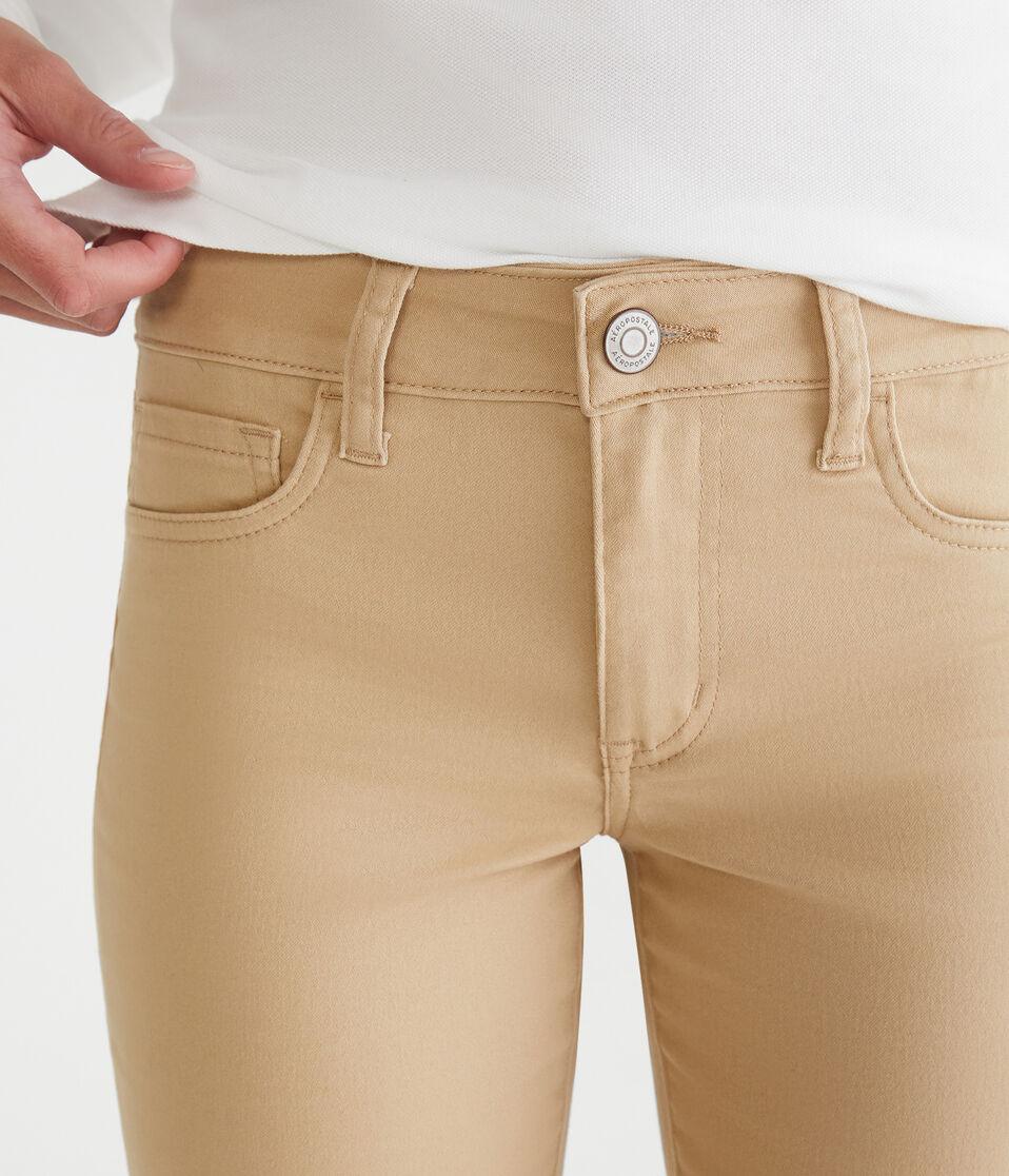 Aéropostale Mid-Rise Uniform Bermuda Shorts Summer Tan