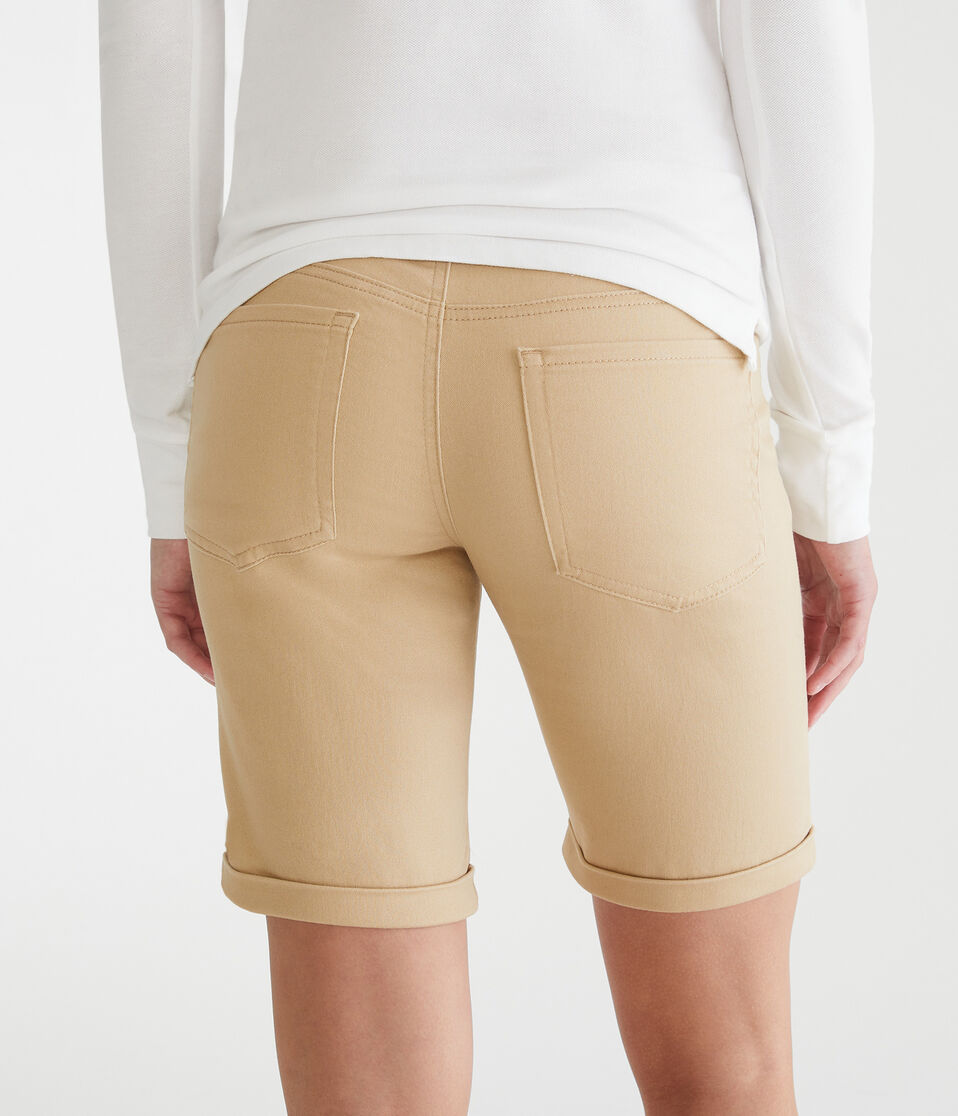 Aéropostale Mid-Rise Uniform Bermuda Shorts Summer Tan