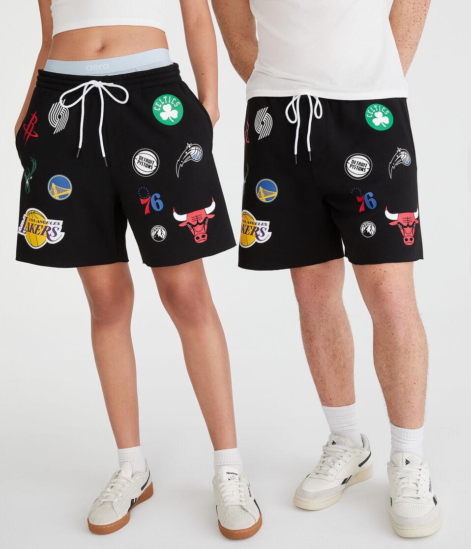 aéropostale NBA Team Logos Fleece Shorts 6" black fox