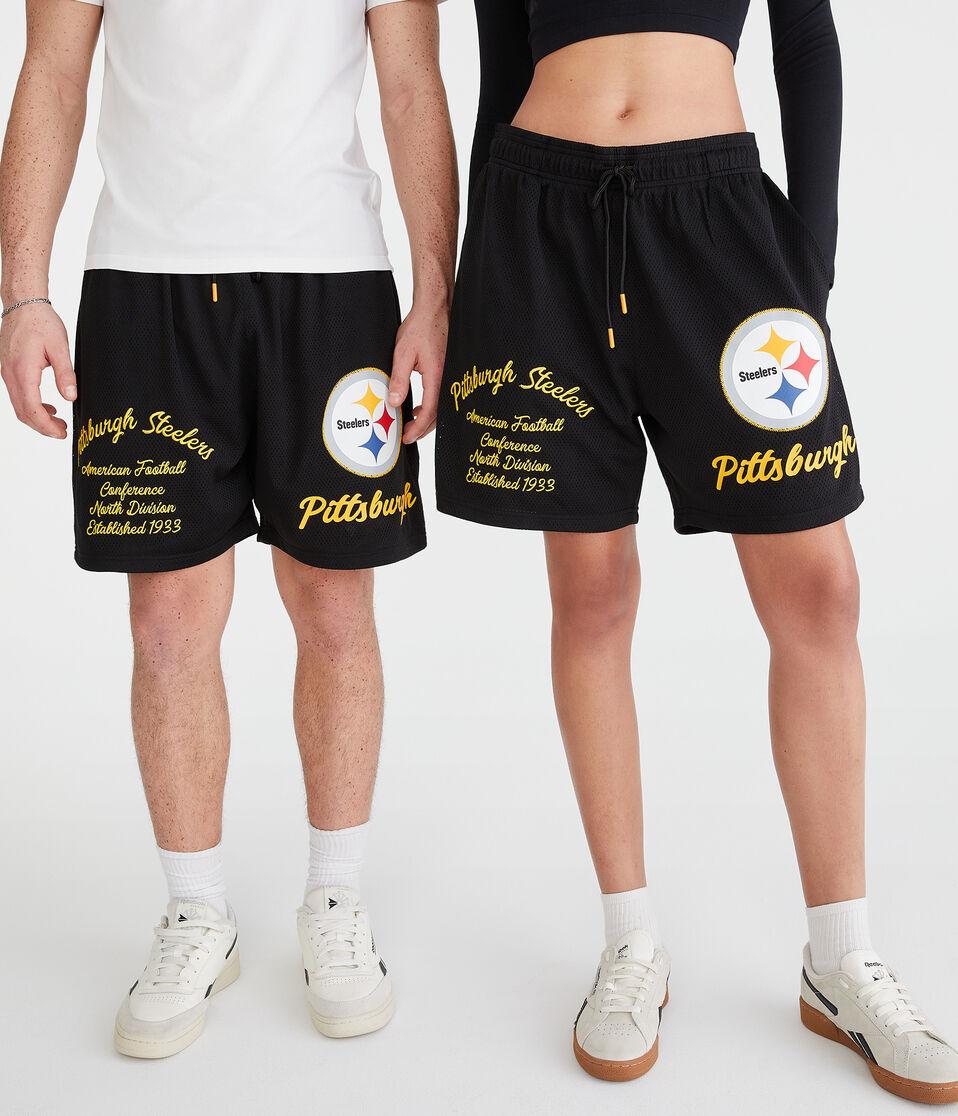 Aéropostale Pittsburgh Steelers Mesh Shorts 6" Black
