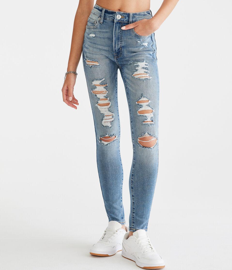 aéropostale Premium Seriously Stretchy Super High-Rise Jegging medium wash