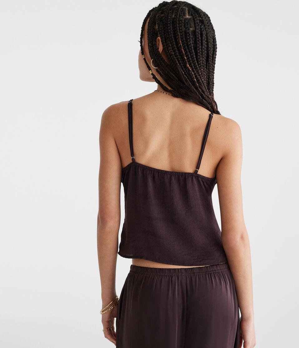 Aéropostale Satin Sweetheart Cami Dark Chocolate Velvet