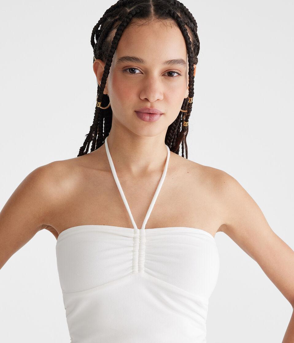 Aéropostale Seriously Soft Cinched Convertible Tube Top Cream