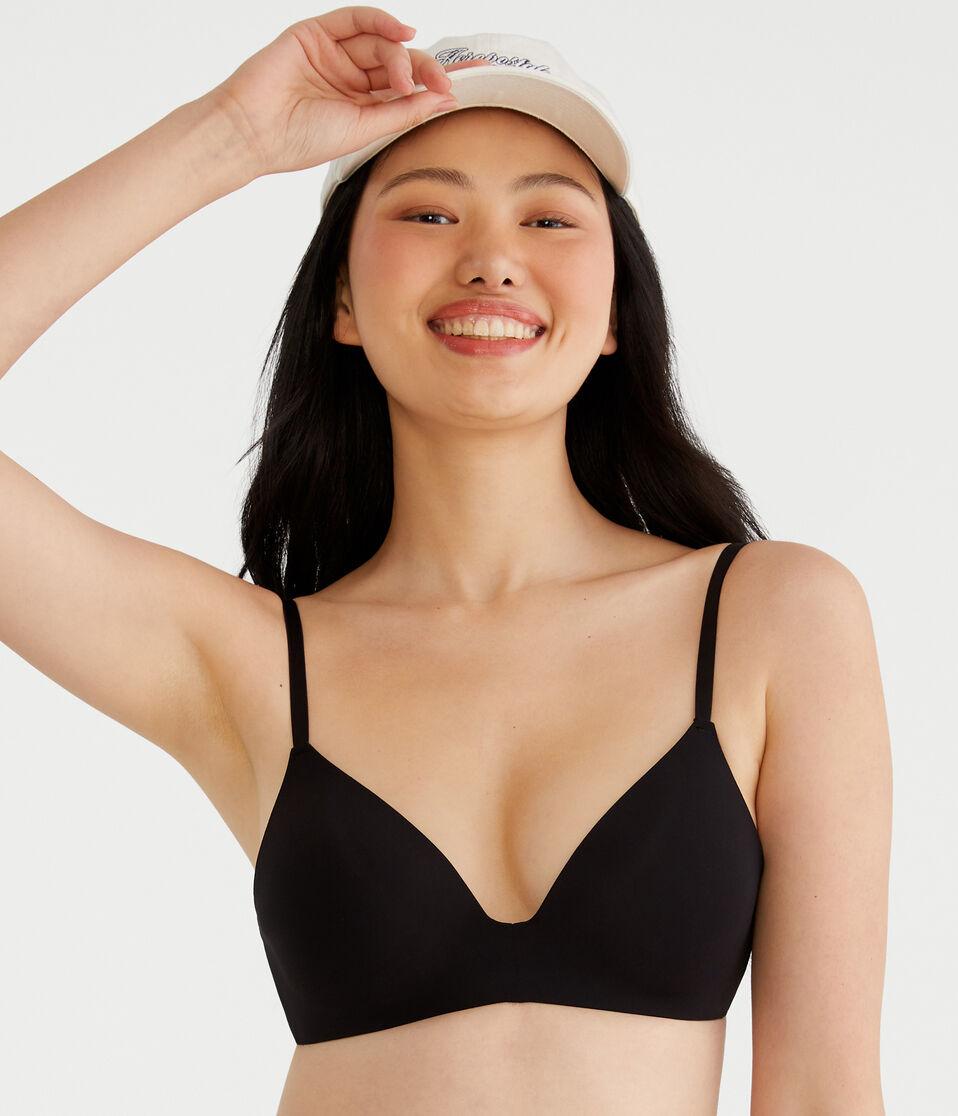Aéropostale Seriously Soft Smooth Molded V-Neck Push-Up Bra Black Fox