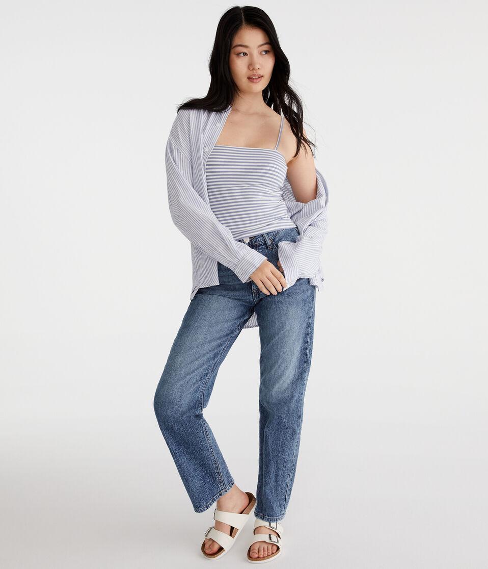 Aéropostale Seriously Soft Striped Everyday Tube Top Nightshadow Blue
