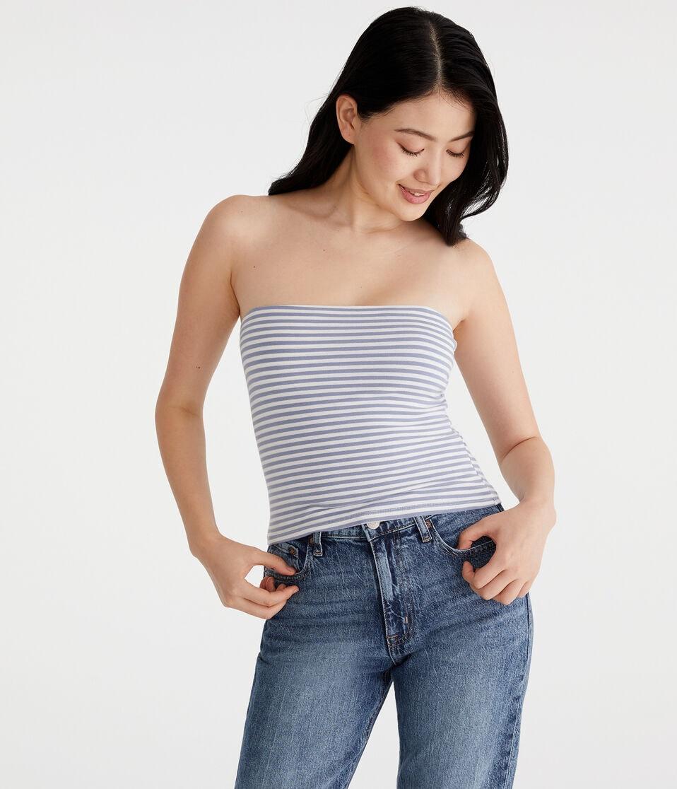 aéropostale Seriously Soft Striped Everyday Tube Top nightshadow blue