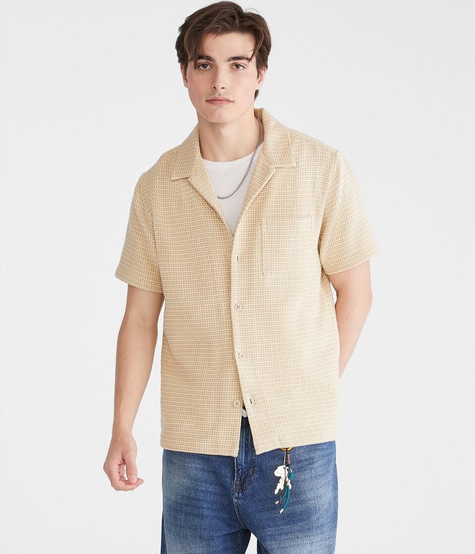 aéropostale Short Sleeve Textured Stripe Shirt bungalow