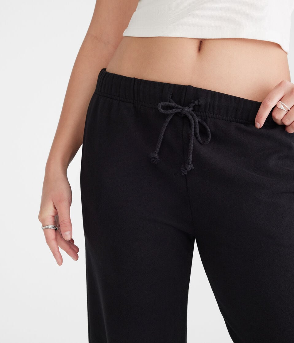 Aéropostale Slouchy High-Waisted Jogger Sweatpants Black Fox
