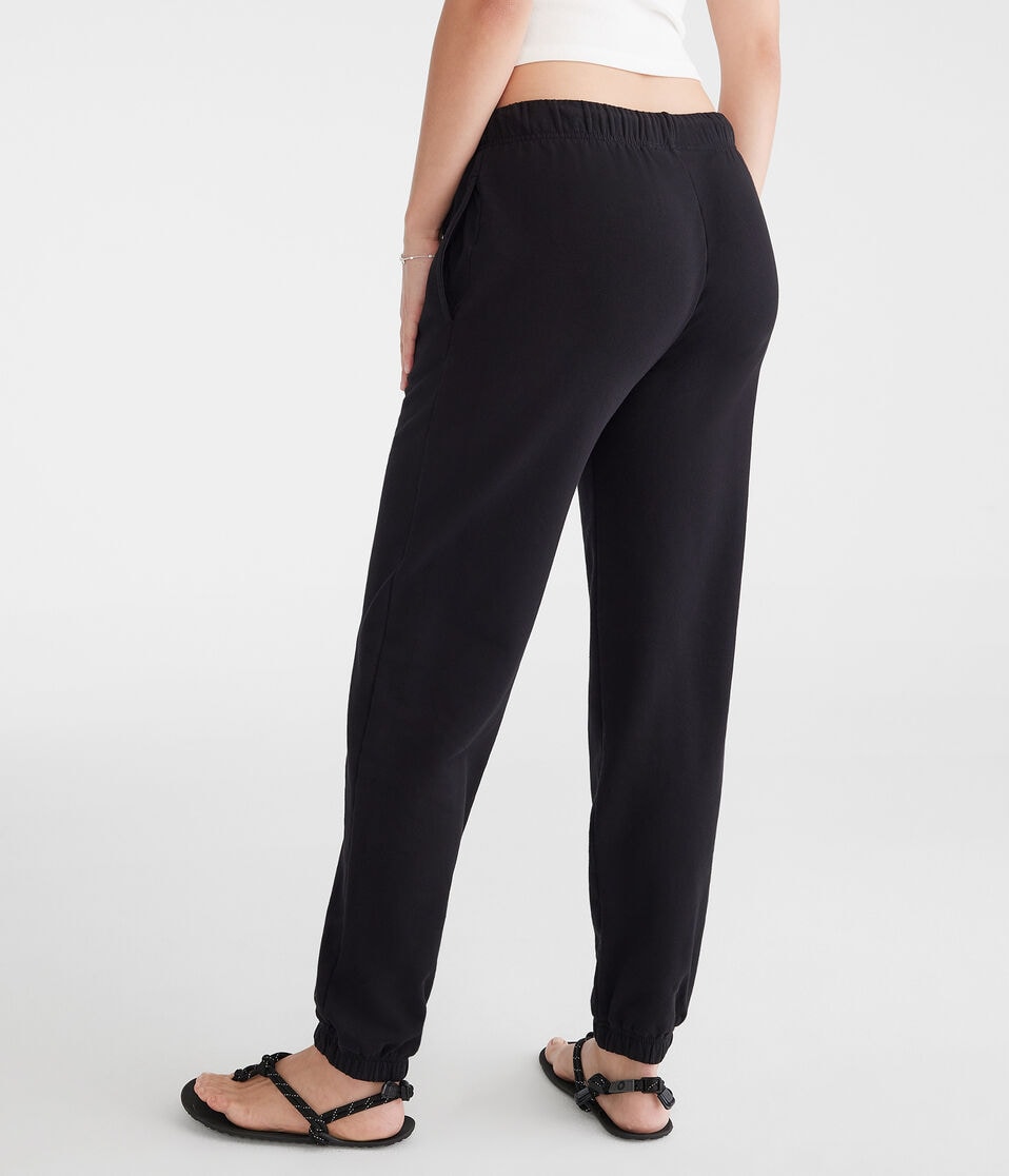Aéropostale Slouchy High-Waisted Jogger Sweatpants Black Fox