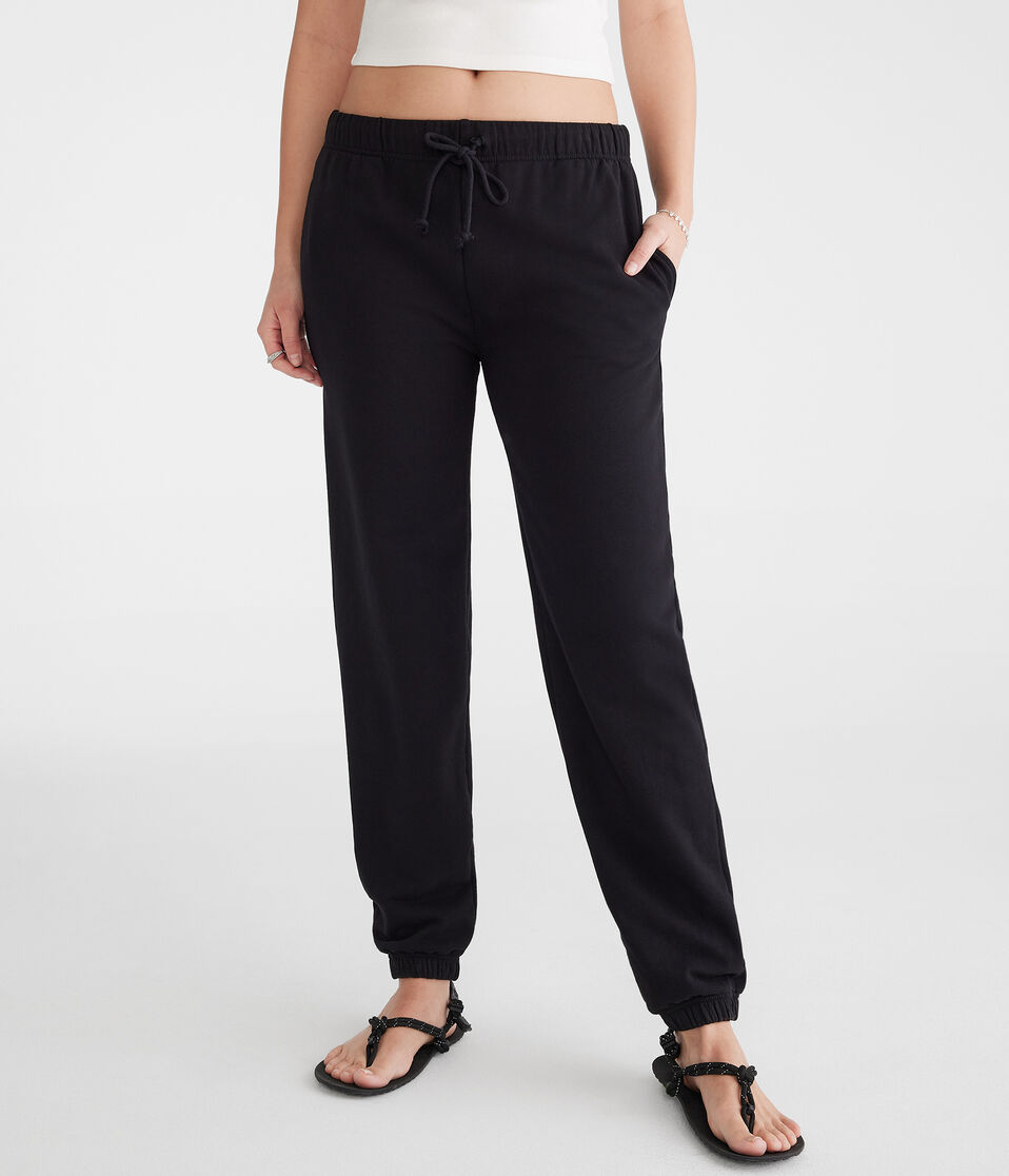 aéropostale Slouchy High-Waisted Jogger Sweatpants black fox