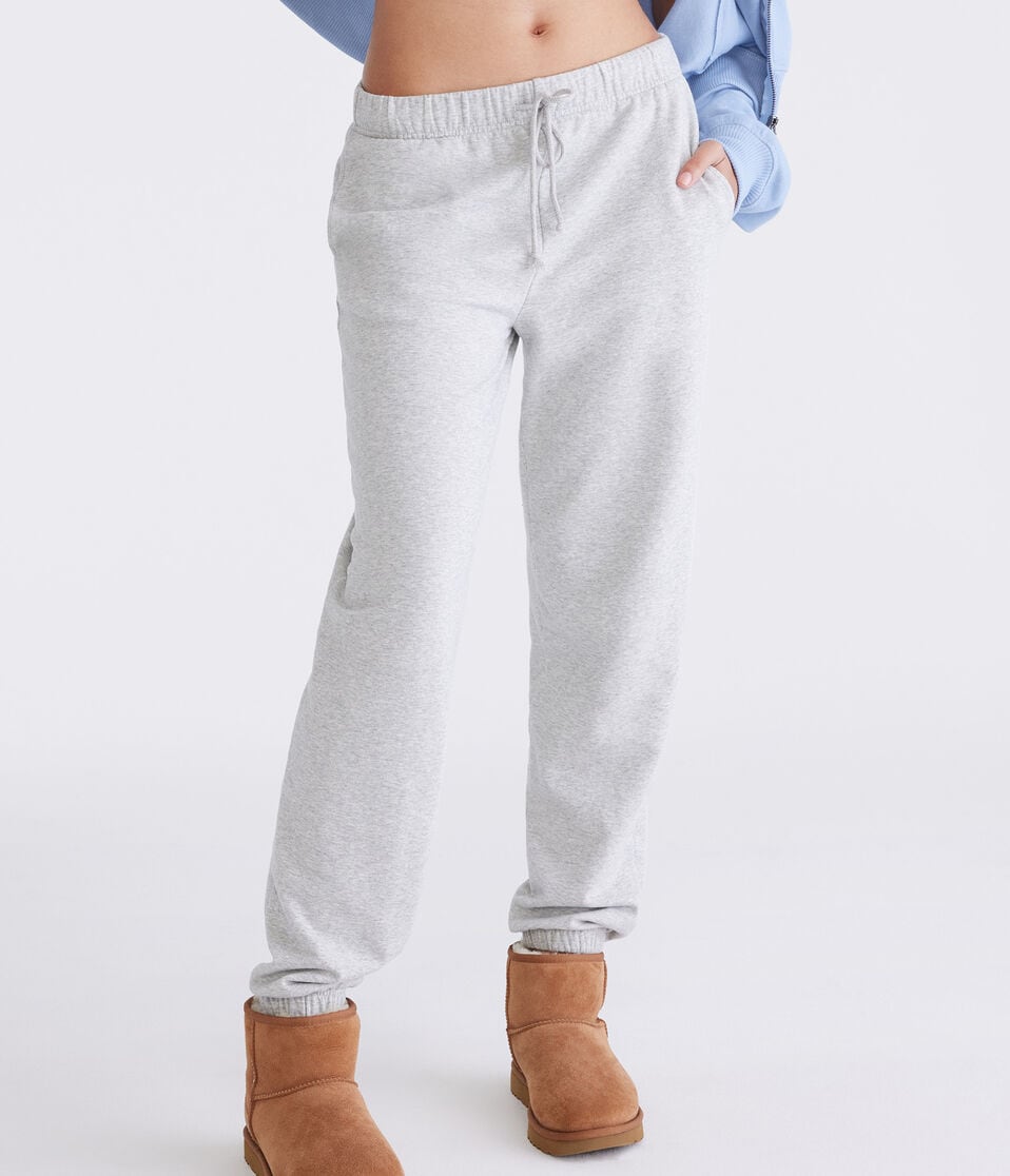 aéropostale Slouchy High-Waisted Jogger Sweatpants light heather grey