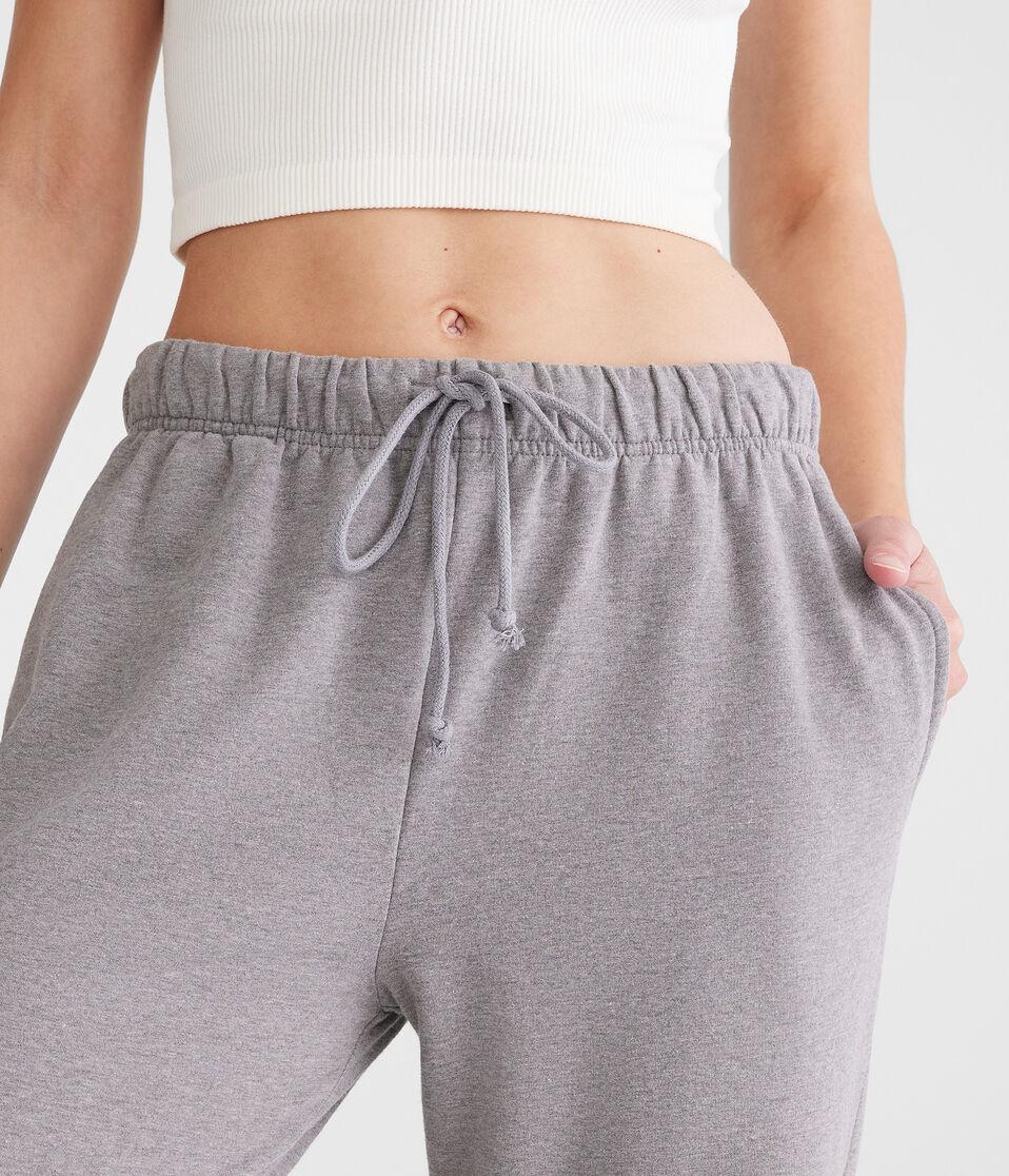 Aéropostale Slouchy High-Waisted Jogger Sweatpants Med Hthr Grey