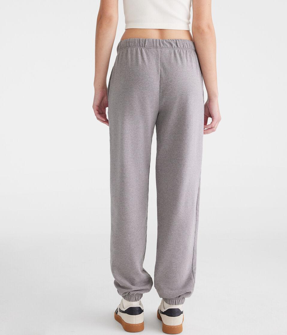 Aéropostale Slouchy High-Waisted Jogger Sweatpants Med Hthr Grey