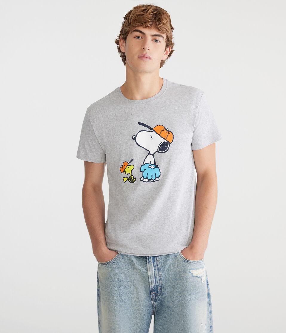 aéropostale Snoopy Baseball Relaxed Graphic Tee grey