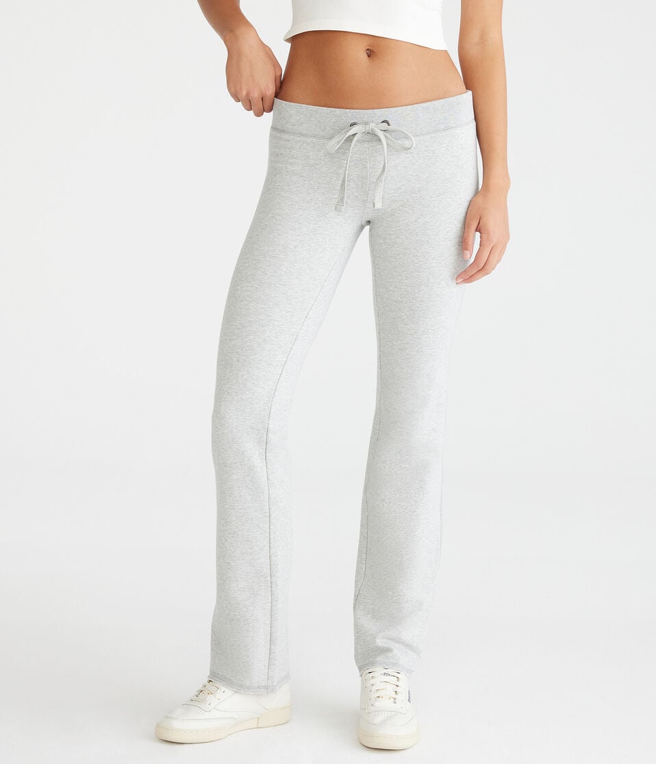 Aéropostale Solid Fit & Flare Sweatpants Light Heather Grey