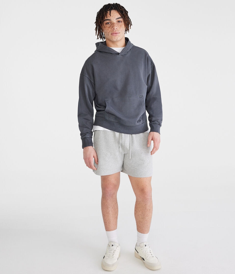 Aéropostale Solid Fleece Shorts 5.5" Light Heather Grey